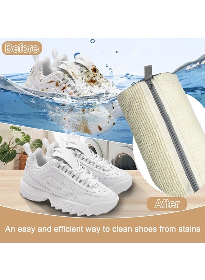 2 Pack shoe washing bag, Shoe Cleaning Bag, Shoe Bag, Shoe Washing Bag for Washer and Dryer, Shoe Cleaning Bag For Washing Machine, Laundry Bag For Shoes, Reusable Laundry Shoe Bag with Sturdy Zipper, for All Shoe Types And Sizes - Image 5