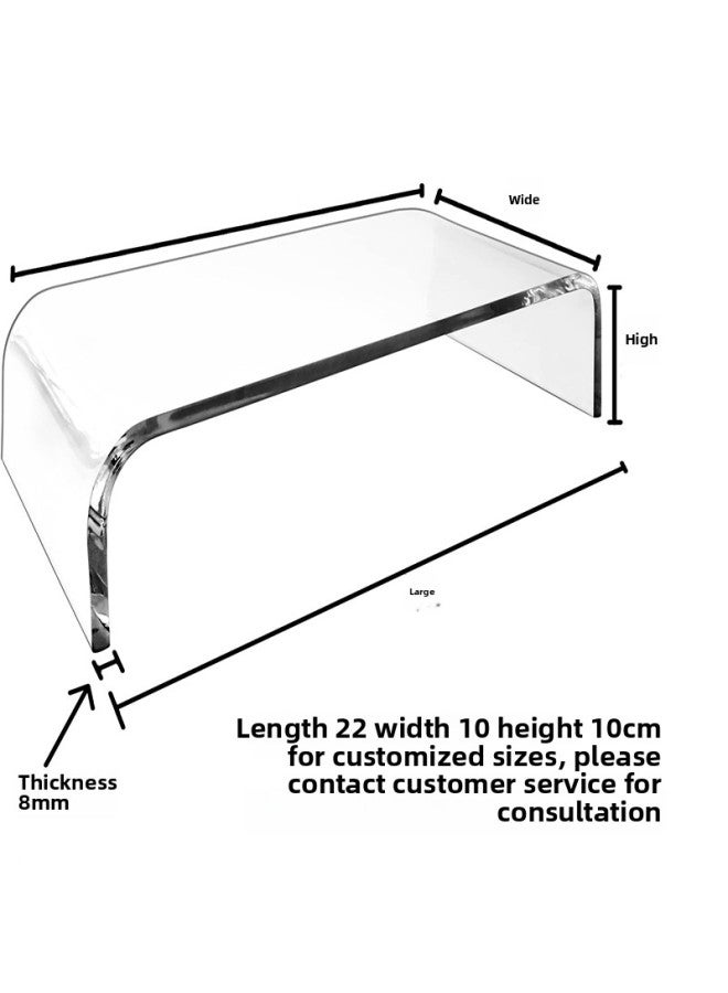 Acrylic U-shaped Computer Monitor Elevated Live Broadcast Goods Display Stand Keyboard Dust Cover Layered Rack-Color:Transparent U-shaped Length 22 Width 10 Height 10cm Thickness 8mm