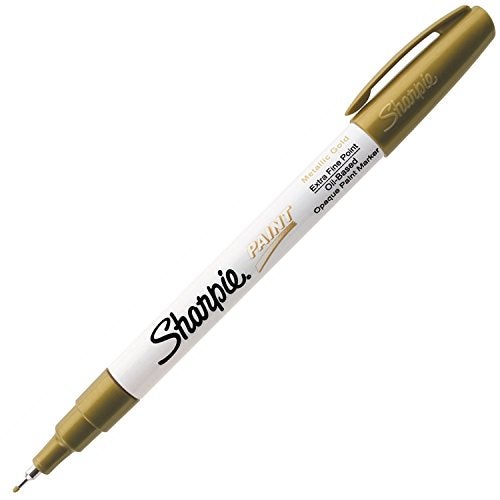 SHARPIE Oil-Based Paint Marker, Extra Fine Point, Gold, 1 Count - Great for Rock Painting (35532) - Image 1