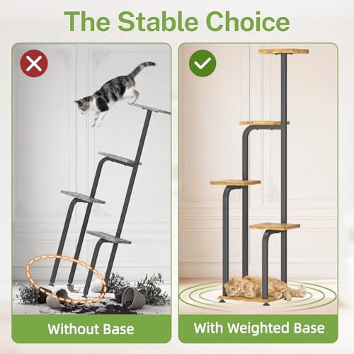 iDavosic.ly Tall Plant Stand Indoor with Grow Light, 4 Tier Corner Multiple Flower Holder Shelf with Wooden Trays, Space Saving Display Rack for Living Room Balcony Patio Porch | Black & Brown - Image 4