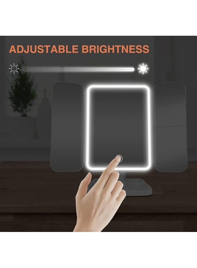 MOMENT Makeup Mirror Vanity With Lights - 3 Color Lighting Modes Led Trifold Mirror, 1X/2X/3X Magnification, Touch Control Design, Portable High Definition Cosmetic Lighted Up  - Image 3