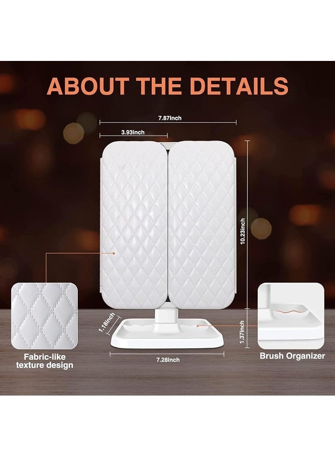 MOMENT Makeup Mirror Vanity With Lights - 3 Color Lighting Modes Led Trifold Mirror, 1X/2X/3X Magnification, Touch Control Design, Portable High Definition Cosmetic Lighted Up  - Image 5