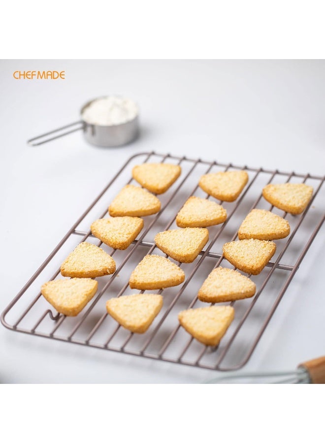 CHEFMADE Baking and Cooling Rack, Heavy Duty Carbon Steel 12.2-Inch Non-Stick Rectangle Wire Rack for Oven Baking For Home Baking Grilling (Champagne Gold) - Image 5