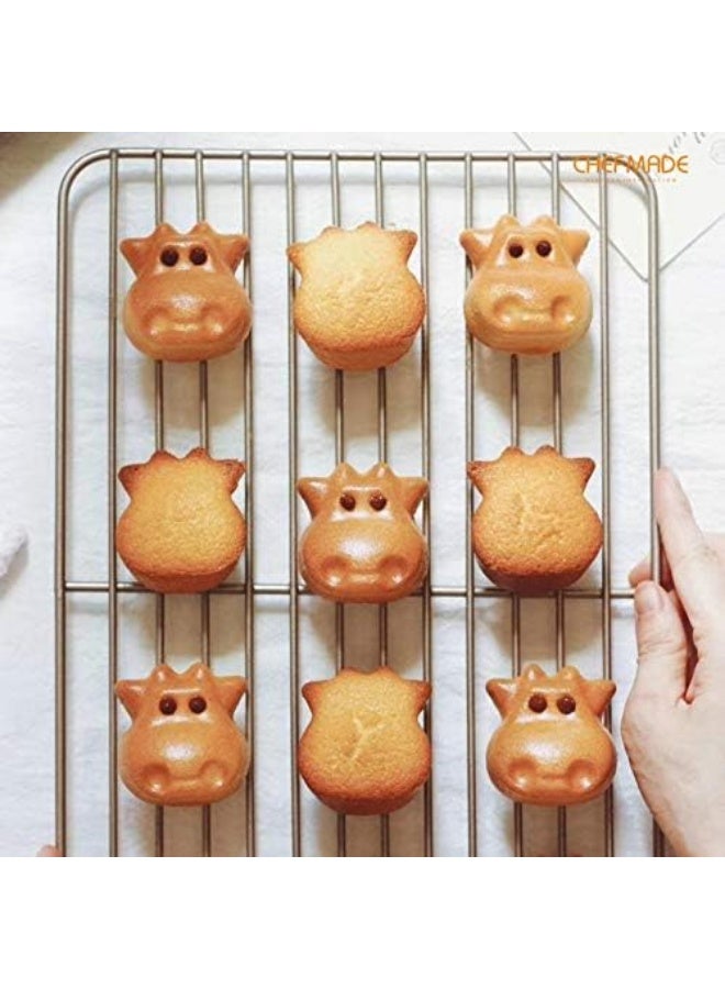 CHEFMADE Baking and Cooling Rack, Heavy Duty Carbon Steel 12.2-Inch Non-Stick Rectangle Wire Rack for Oven Baking For Home Baking Grilling (Champagne Gold) - Image 4