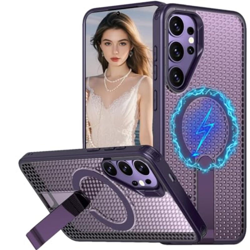 Cooling Case for Samsung Ultra with Invisible Stand, Compatible with MagSafe, Magnetic Heat Dissipation Honeycomb Slim Hard PC Protective Cover for Ultra FX - Image 1