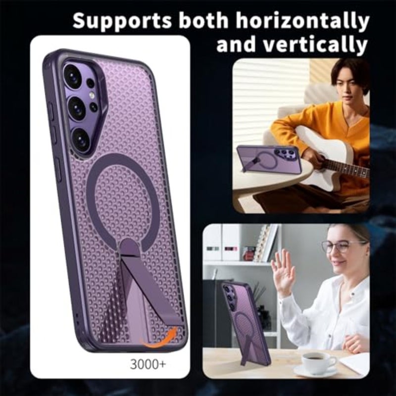 Cooling Case for Samsung Ultra with Invisible Stand, Compatible with MagSafe, Magnetic Heat Dissipation Honeycomb Slim Hard PC Protective Cover for Ultra FX - Image 5