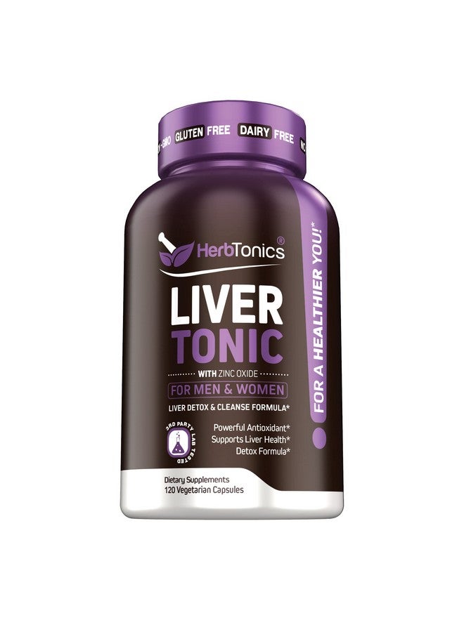 Herbtonics تركيبة تنظيف الكبد وإصلاحه مع الشوك الحليب والخرشوف و24 عشبة لدعم صحة الكبد: سيليمارين، الهندباء وجذر الهندباء (كبسولة) - Image 1