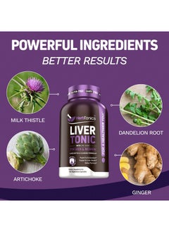 Herbtonics Liver Cleanse Detox & Repair Formula With Milk Thistle Artichoke And 24 Herbs Liver Health Support Supplement: Silymarin Dandelion And Chicory Root (Capsule)  - Image 5