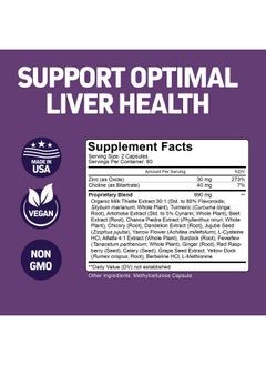 Herbtonics Liver Cleanse Detox & Repair Formula With Milk Thistle Artichoke And 24 Herbs Liver Health Support Supplement: Silymarin Dandelion And Chicory Root (Capsule)  - Image 3