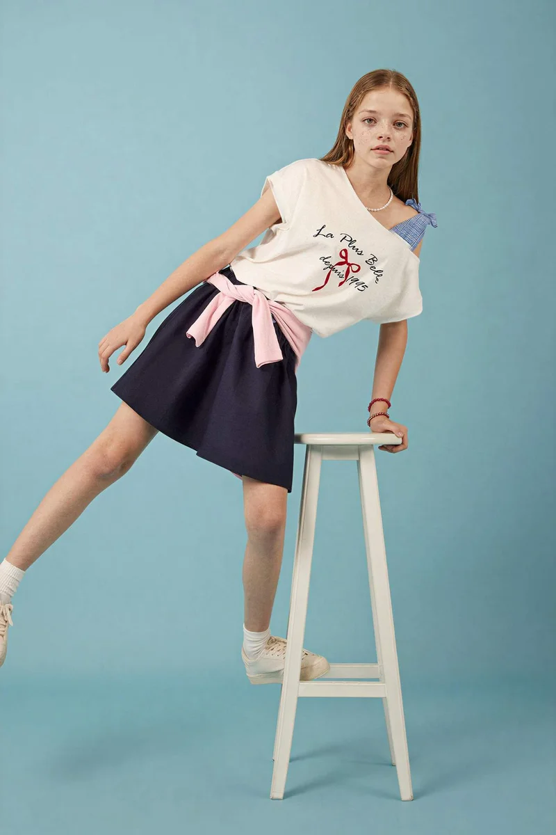 ديفاكتو Girl Cotton Regular Fit Skirt
