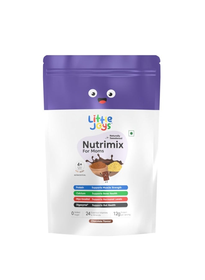Little Joys Nutrimix for Mothers 400g |12g Plant Protein | Boosts Energy, Supports Digestion, Immunity & Brain Development | Nutritionist Approved |Ragi, Bajra, Jaggery, Oats, Digestive Enzymes & Nuts | Chocolate Flavour - Image 1