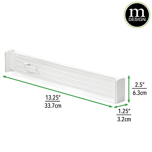 mDesign Expandable Dresser Drawer Divider with Foam Ends, Drawer Divider Locks in Place, Separators for Clothing and Accessories in Closet or Dresser Drawer, Ligne Collection, 4 Pack, White - Image 4