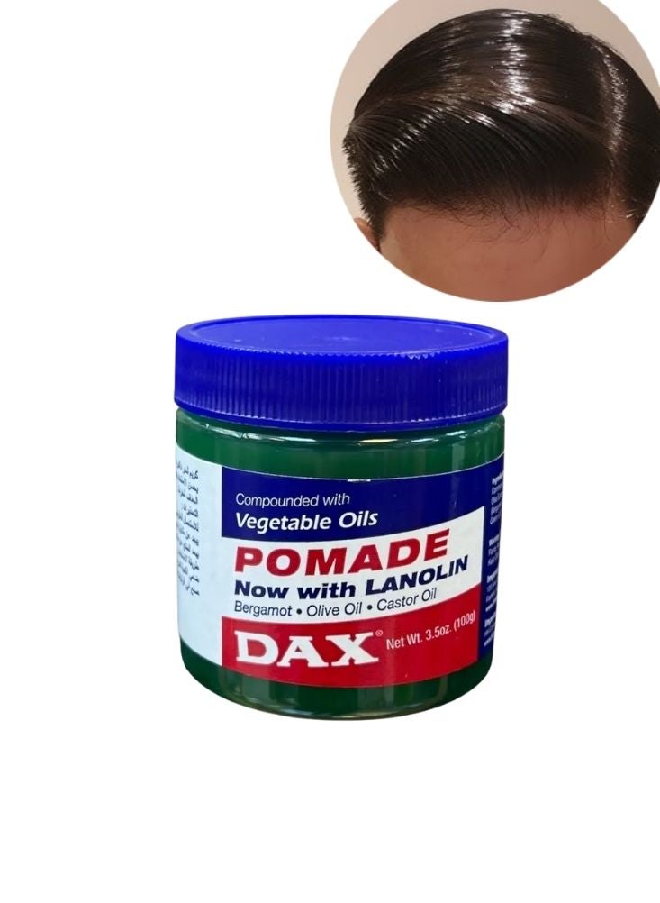 DAX Pomade with Lanolin – Hair Styling Wax with Bergamot, Olive Oil & Castor Oil – 100g