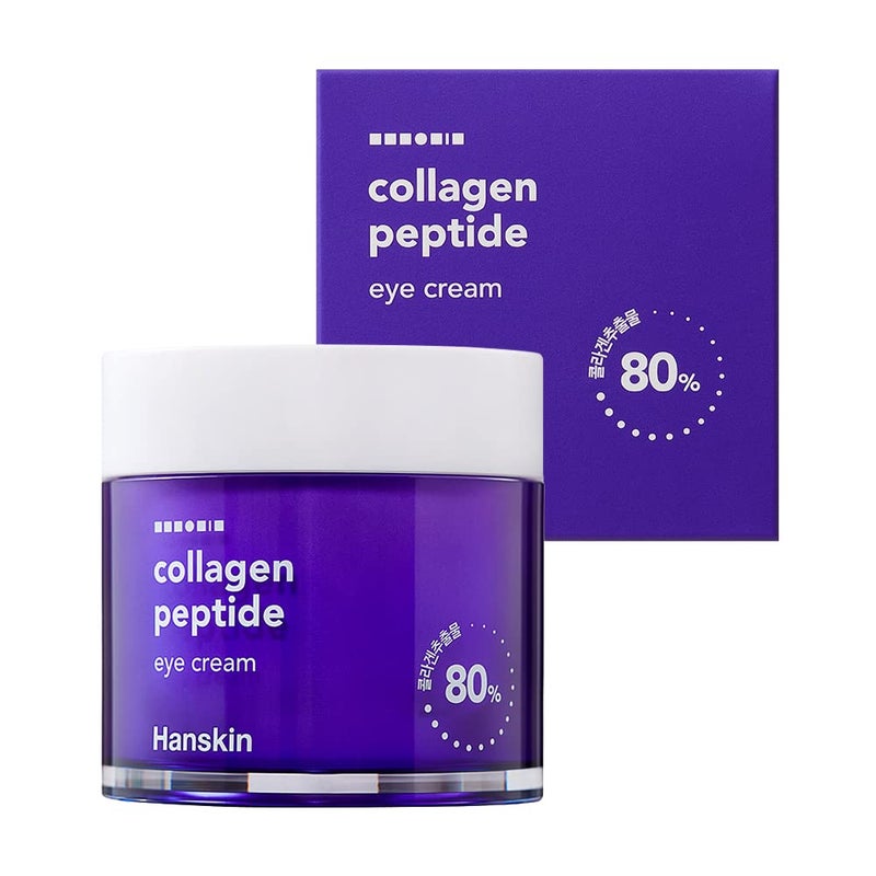 Hanskin Collagen Peptide Eye Cream 80ml Made with 80 Collagen Extract and 20 Peptide Advanced AntiAging Formula to Repair Skin from Wrinkles and Fine Lines Around the Eyes