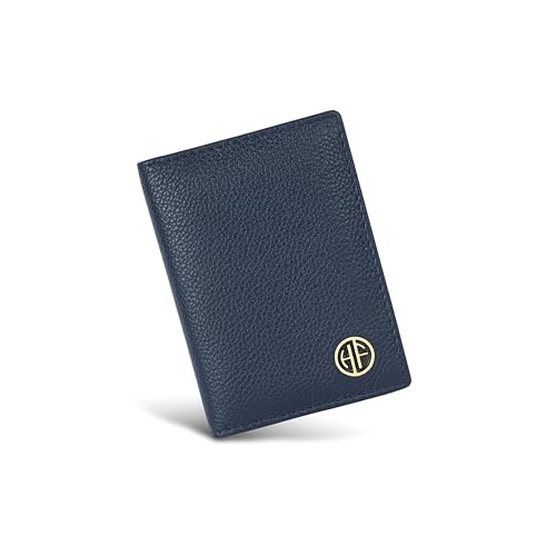 HAMMONDS FLYCATCHER Genuine Leather Card Holder Wallet for Man & Women, RFID Protected ATM/Credit Card Holder Wallet for Men with 6 Slots, Gift for Men, Father, Husband, Boyfriend - Blue - Image 1