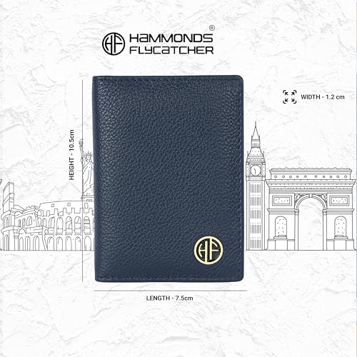 HAMMONDS FLYCATCHER Genuine Leather Card Holder Wallet for Man & Women, RFID Protected ATM/Credit Card Holder Wallet for Men with 6 Slots, Gift for Men, Father, Husband, Boyfriend - Blue - Image 5