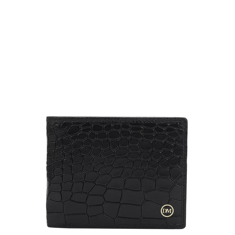 Da Milano black Black Bifold Leather Mens Wallet for Men | Best Price UAE