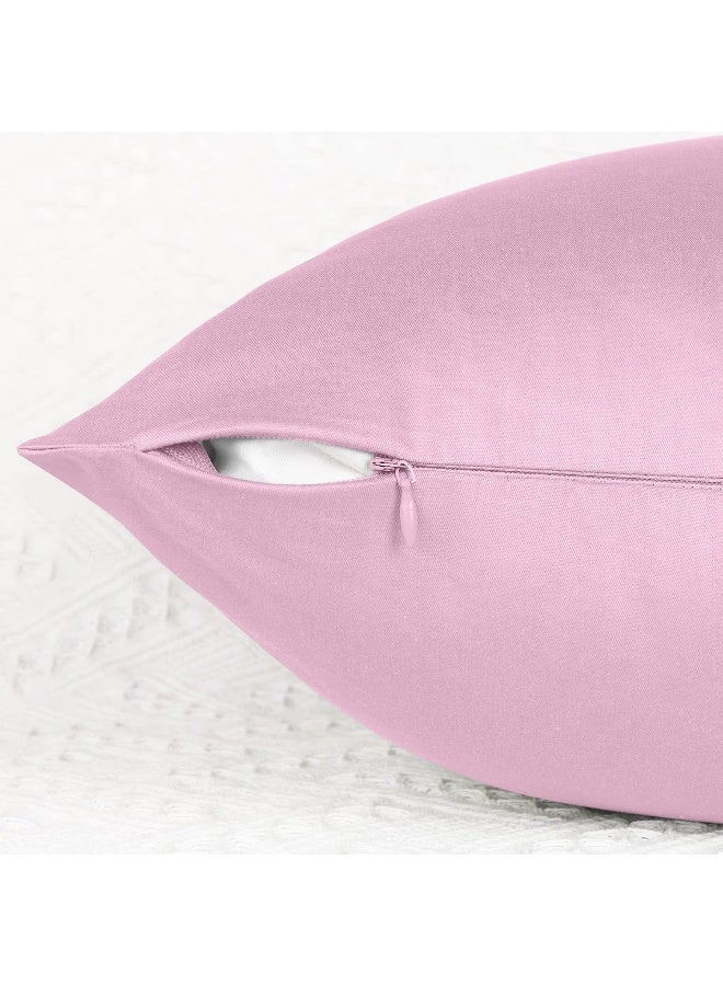 Coddsmz 6 Pack Decorative 100% Cotton Pillow Covers Square Cushion Cover Solid DIY Throw Pillowcase for Home Bed Sofa Halloween Christmas, Pink, 6 Pack-16" x 16"/40x40cm - Image 5