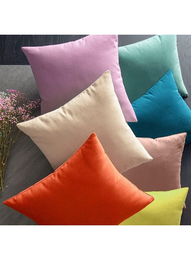 Coddsmz 6 Pack Decorative 100% Cotton Pillow Covers Square Cushion Cover Solid DIY Throw Pillowcase for Home Bed Sofa Halloween Christmas, Pink, 6 Pack-16" x 16"/40x40cm - Image 4