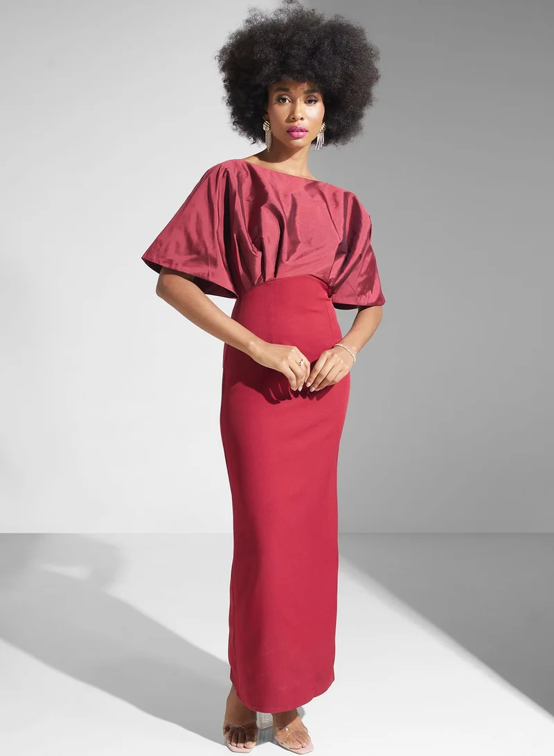 CHASE Crew Neck Cape Sleeve Dress
