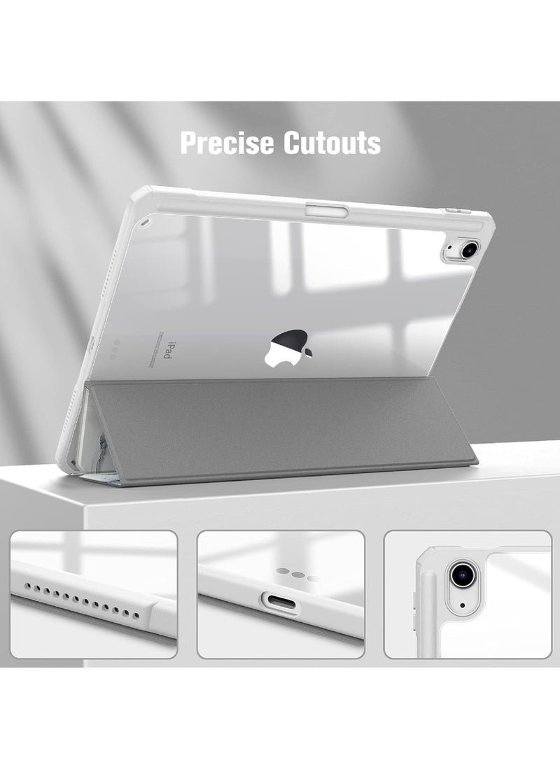 Rock Pow - Case for iPad 10th 10.9 inch 2022 Clear Transparent Back Shell with Pencil Holder, Auto Sleep/Wake Case Cover for iPad 10th 10.9inch 2022 - Image 1