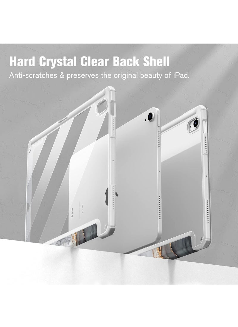 Rock Pow - Case for iPad 10th 10.9 inch 2022 Clear Transparent Back Shell with Pencil Holder, Auto Sleep/Wake Case Cover for iPad 10th 10.9inch 2022 - Image 1