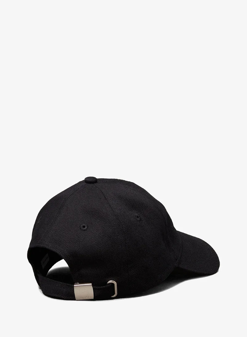 Calvin Klein Black Printed  Baseball Curve Peak Cap for Women | Best Price UAE
