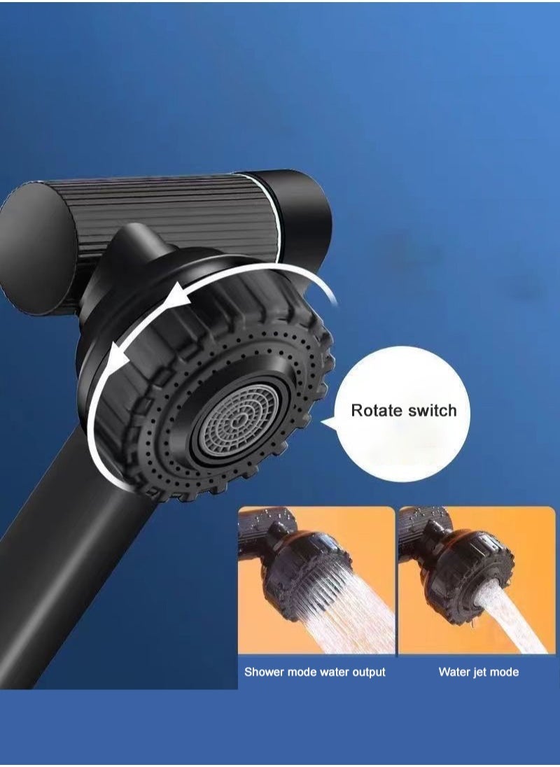 1080° Swivel Bathroom Sink Faucet Mixer Countertop Mount Splashproof Shower Faucet Black