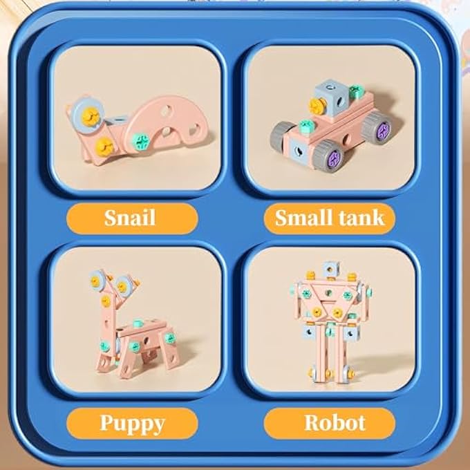 KIDS TOOL SET, TODDLER DRILL AND SCREW TOYS, PRETEND PLAY CONSTRUCTION TOYS TOOLS WITH PORTABLE TOOL BOX & ELECTRONIC TOY DRILL, CHRISTMAS BIRTHDAY FAMILY DAY GIFTS FOR AGES 3-8 YEAR OLD - Image 4