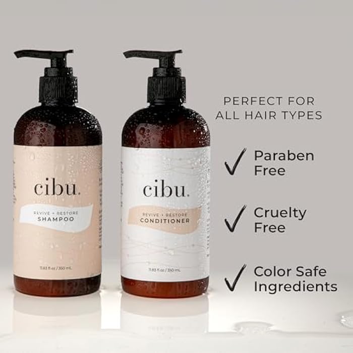 Cibu Revive and Restore Conditioner | Repair Conditioner with Oleic Acid, Linoleic Acid, Vitamin E & K | Eliminates Frizz, Seals Split Ends, Strengthens, Fortifies and Smoothens Hair Strands | 11.83oz - Image 3