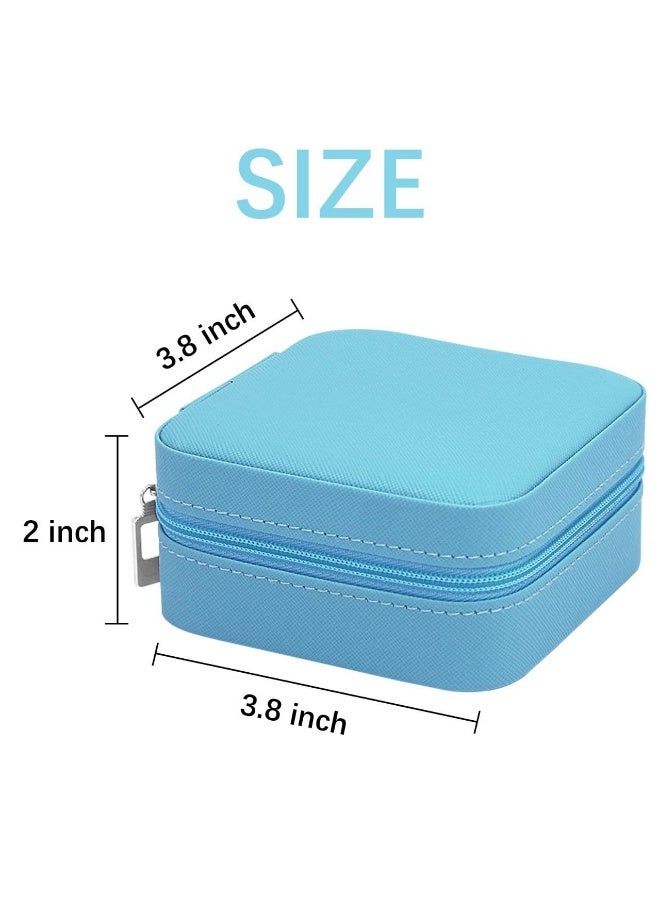 Small Leather Jewelry Box Easy Carry Jewelry Ring Organizer Gift Box for Girls Women - Jewelry Case Box Makeup Cosmetic Organizer for Women - Holder for Necklaces Earrings Bracelets Rings Accessories Organizer, Jewelry Box for Earrings Bracelets Rings Necklaces Storage Jewelry Box Organizer Jewelry Box Case for Accessories Makeup, Accessories Organizer Gold Silver Accessories Organizer - Small Travel Jewelry Box PU Leather Bag Organizer Portable Display for Women for Necklaces Earrings Rings Accessories  - Image 4