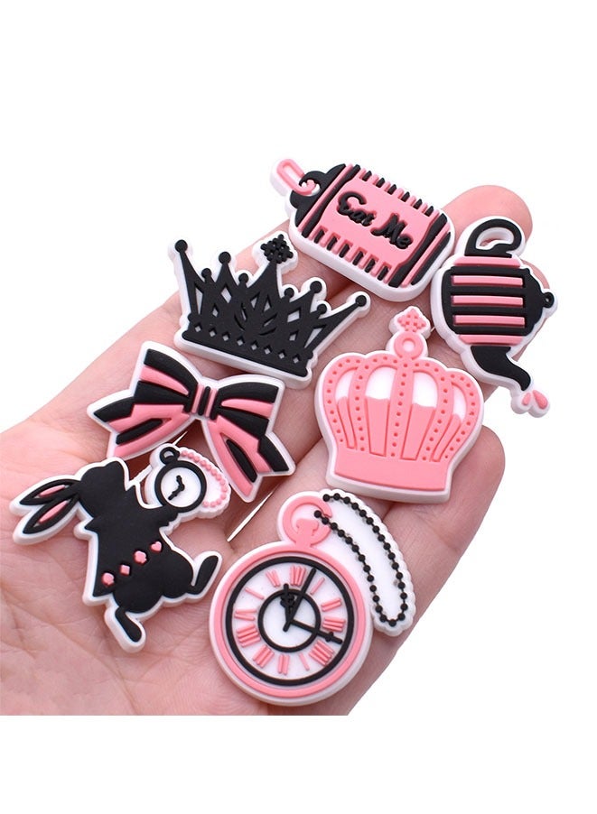 Muyixin 25Pcs Pink Shoes Charms for Croc Clog, Pink Shoes Decoration for Girls Women Birthday Gifts  - Image 3