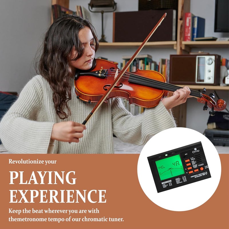Cecilio Digital Metronome Tuner 2 in 1, Chromatic Tuner with Metronome for Guitar, Bass, Violin, Ukulele, High Visibility LCD, Precision Calibration - Image 5