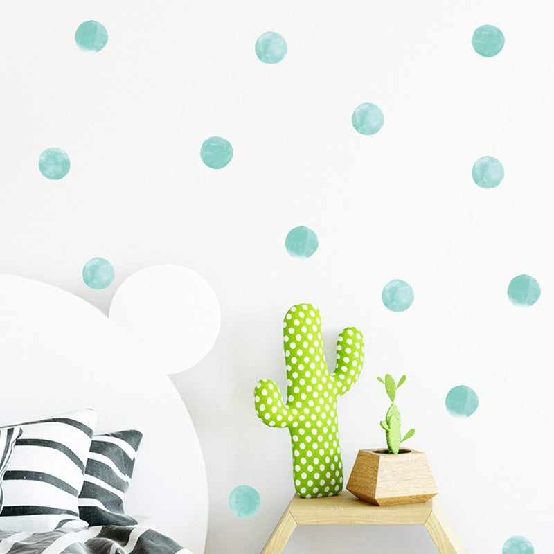 ROFARSO 120 Decals 22 Cyan Polka Dots Wall Decals Stickers DIY Removable Peel  Stick Wall Art Decorations Home Decor for Nursery Bedroom Living Room Playing Room