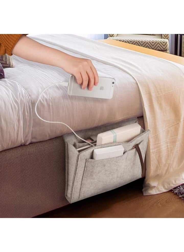 EARTHCONE EARTHCONE Multipurpose Bedside Hanger Holder Caddy Remote Control Holder Sofa Organizer with 5 Pockets for Home Decoration 1Pcs  - Image 1
