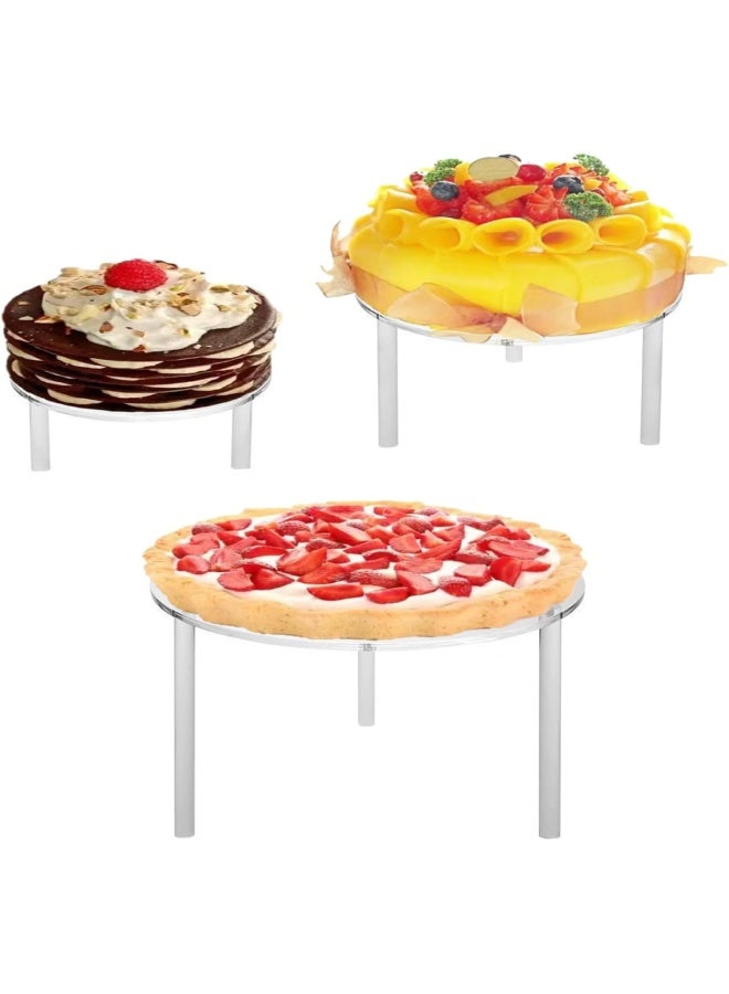 HESIN Hesin Acrylic Cake Display Risers Round Set Of 3 Stand Risers Dessert Bakery Stand Rack Server Dessert & Pizza Holder  - Image 1