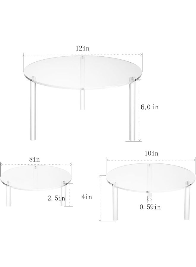 HESIN Hesin Acrylic Cake Display Risers Round Set Of 3 Stand Risers Dessert Bakery Stand Rack Server Dessert & Pizza Holder  - Image 3