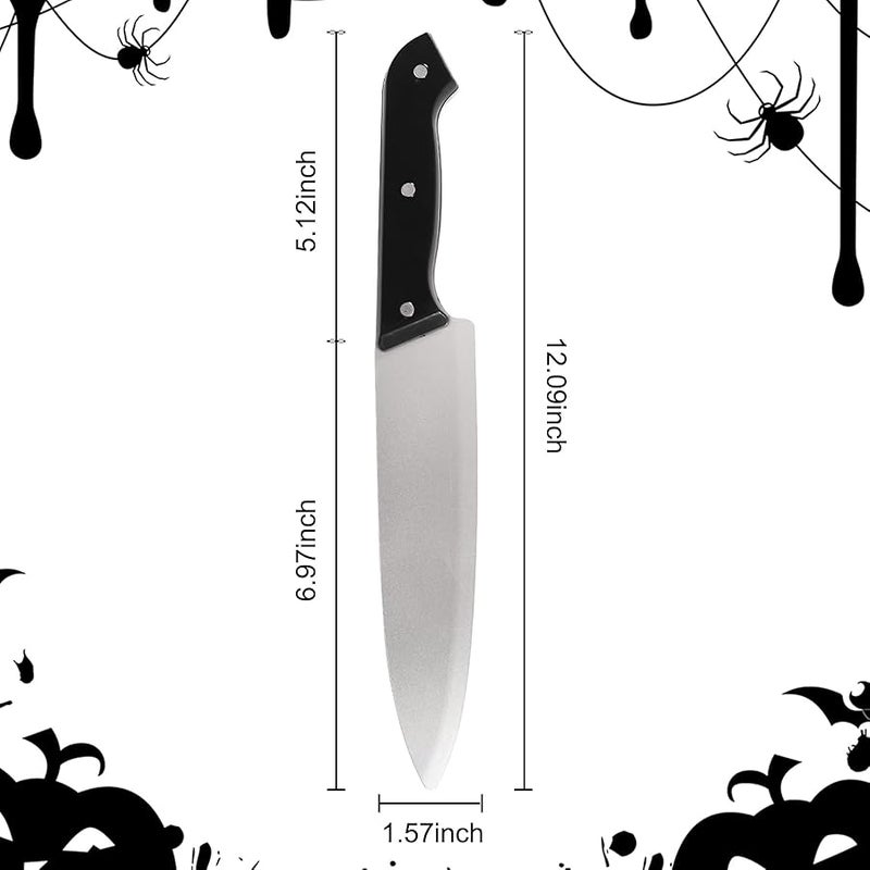 EPDPLAY Prop Knife -  Realistic Kills Butcher Prank Props, Costume Fake Knife Accessories for  Horror Party Role Playing（Gray） - Image 2