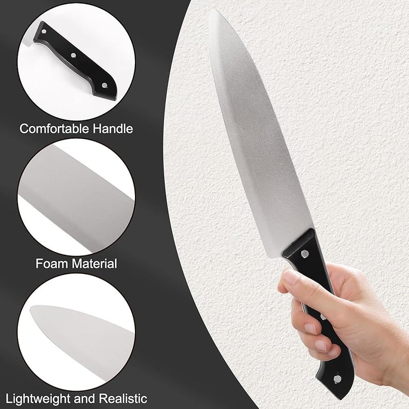 EPDPLAY Prop Knife -  Realistic Kills Butcher Prank Props, Costume Fake Knife Accessories for  Horror Party Role Playing（Gray） - Image 4