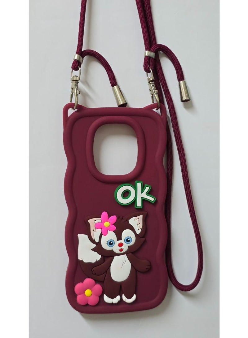 Elegant Back Case With a Distinctive Cartoon Design Compatible With The Phone Xiaomi Redmi 9 With A Crossbody Chain - A Great Choice For Girls . - Image 2