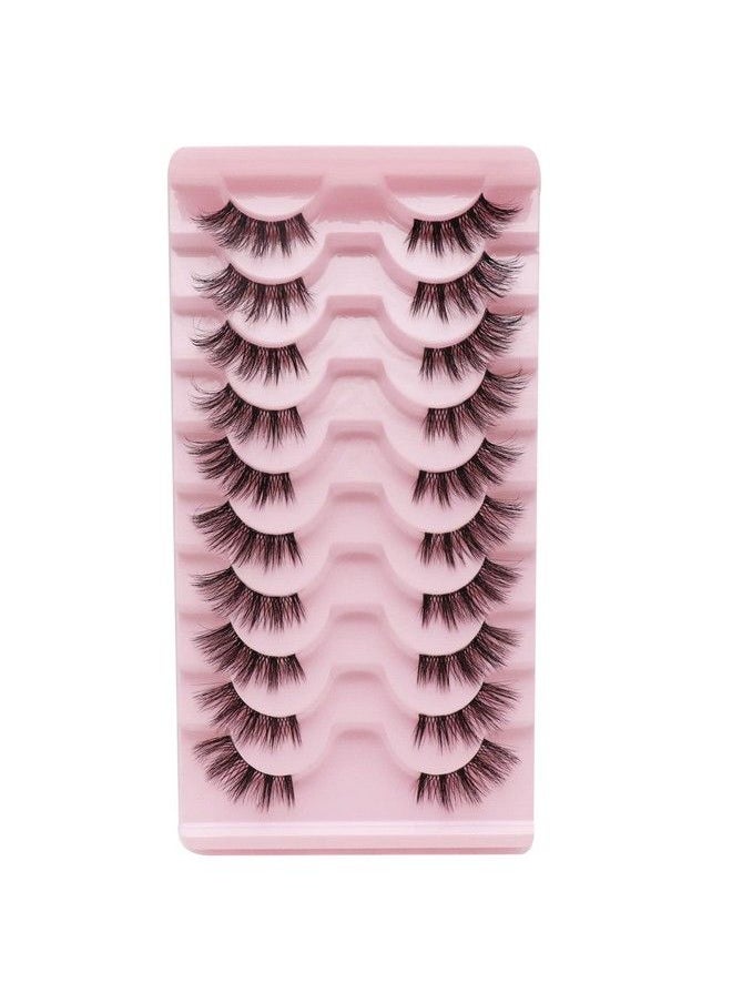 Ahrikiss - Half Lashes Natural Lashes 10 Pairs Fluffy Volume False Eyelashes With Clear Band Soft 3D Wispy Lashes Tb03 - Image 1