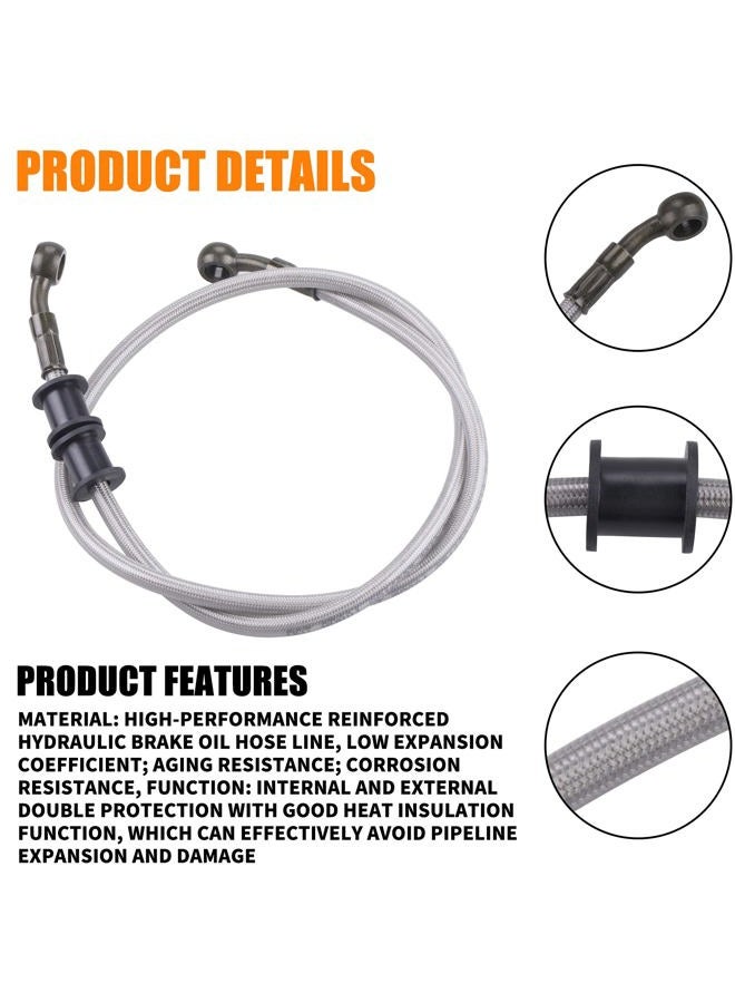 MWMNUN Silver Motorcycle Braided Steel Brake Clutch Oil Hoses Line Pipe Pipe for ATV Pit Dirt Bike Go Kart (Oil Hose Length 90cm) - Image 4