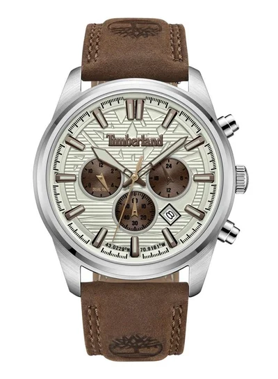 تمبرلاند Men's Northbridge Watch With Stainless Steel Case And Leather Strap Water Resistant 45mm - TDWGF0009604