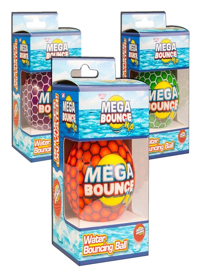 Wicked Mega Bounce H2O - Water Bouncing Ball for Swimming Pool, Beach, or Lake Activities. Throw The Bouncy Ball Down Hard On Water & Watch It Bounce Back High and Make A Splash! 1 Random Color Only - Image 1