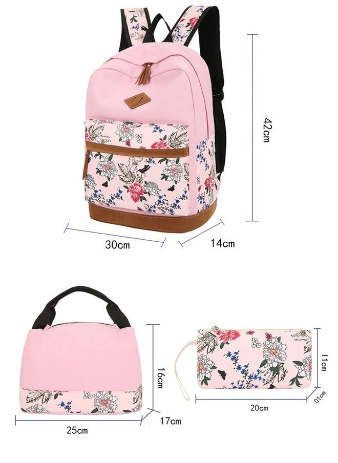 AL RAID - School Backpacks for Teen Girls 3 In 1 School Bookbags Set Lunch Bag Pencil Case Travel Lightweight Daypack Kids' School Bag - Image 1