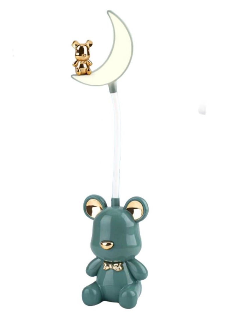 KUYING - Creative Violent Bear Folding Student Learning Reading Eye Care Cartoon Table Lamp Bedside Bedroom Decoration Small Night Lamp Charging - Image 1