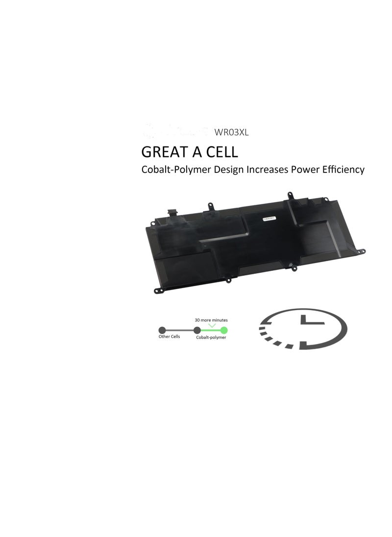 Terabyte - 32Wh WR03XL Laptop Battery Compatible for HP Split 13 x2 13-m 13-m000 13-m100 13-m200 Convertible Detachable Pavilion 13 x2 AMD 13-p 13-p000 Tablet Series 13-m100la 13-m210dx Base Batery - Image 1