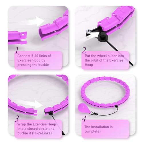 JKSHMYT Weighted Hula Circle Hoops for Adults Weight Loss, Infinity Fitness Hoop Plus Size 47 Inch, 24 Detachable Links, Exercise Hoop Suitable for Women and Beginners - Image 4