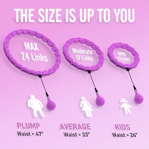 JKSHMYT Weighted Hula Circle Hoops for Adults Weight Loss, Infinity Fitness Hoop Plus Size 47 Inch, 24 Detachable Links, Exercise Hoop Suitable for Women and Beginners - Image 2