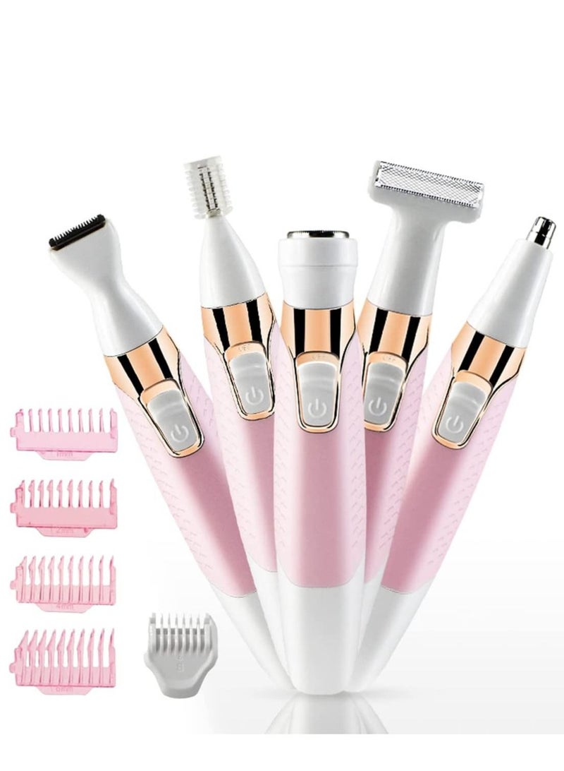 Electric Razors for Women, Lady Shaver Facial Hair Remover for Women face Eyebrow Nose Legs Pubic Hair Bikini Trimmer, Flawless Painless Hair Removal Razor USB Rechargeable and Waterproof - Image 1